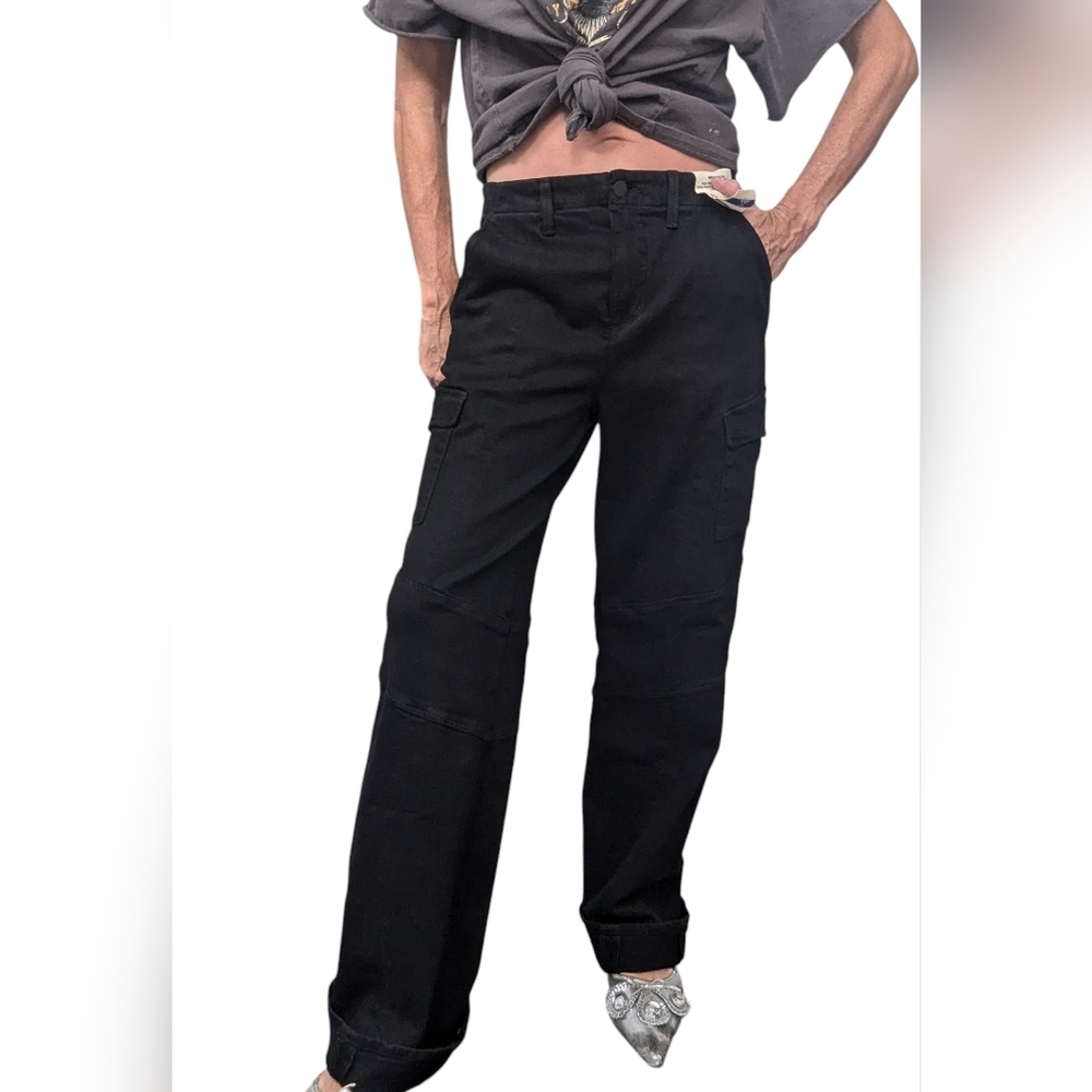 L’agence Black Utility Cargo Pants Size 26 Nwt High Rise Straight Leg